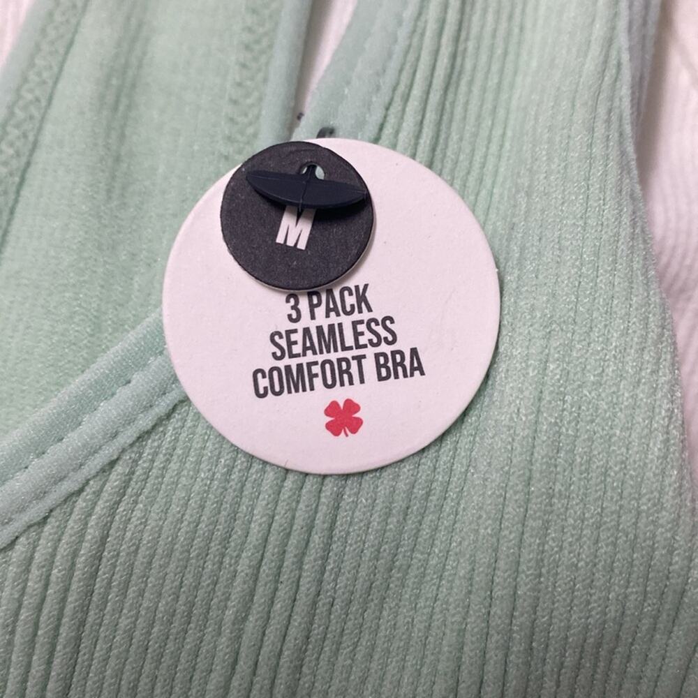New Lucky Brand seamless comfort 3-pack super soft ribbed lounge sports bras - Picture 2 of 8